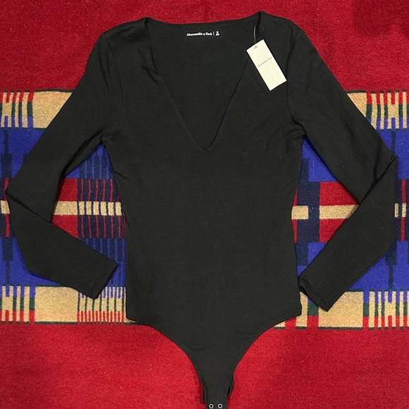 Abercrombie & Fitch Tops - Abercrombie & Fitch Black Deep V-Neck Top